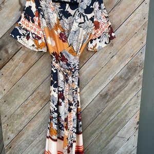 Glam. Sateen wrap dress. Large. NWOT.